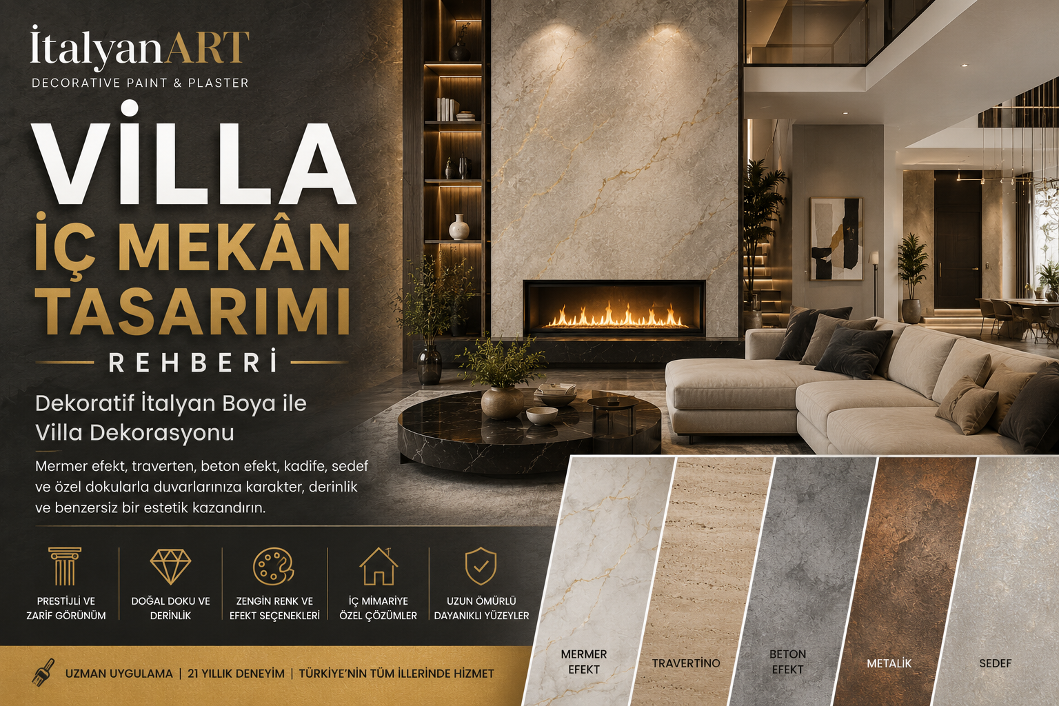 Villa Dekorasyonu iç mimarlık